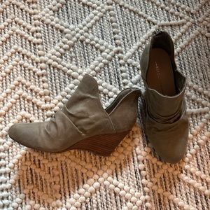 Olive Wedge Booties
